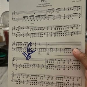 Signed Hans Zimmer 'Rise' Sheet Music